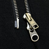 (designers) MADE IN JAPAN L.G.B. RIB KNIT PANELED PIG LEATHER ZIP UP HOODIE