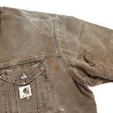 (VINTAGE) 1990'S MADE IN USA CARHARTT DUCK 4 POCKET TRUCKER JACKET AS IS