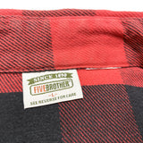 (VINTAGE) 1990'S～ FIVE BROTHER BLOCK CHECKERED HEAVY FLANNEL SHIRT