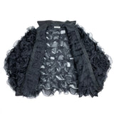 (DESIGNERS) 1990'S MADE IN ITALY EMPORIO ARMANI FLUFFY FRILLED DOLMAN SLEEVE SEE THROUGH SHIRT