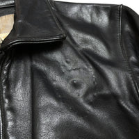 (VINTAGE) 1960'S BATES COLLARED SINGLE BREASTED LEATHER BIKER JACKET