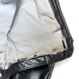 (VINTAGE) 1960'S BATES COLLARED SINGLE BREASTED LEATHER BIKER JACKET