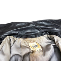 (VINTAGE) 1960'S BATES COLLARED SINGLE BREASTED LEATHER BIKER JACKET