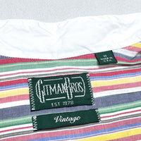 (VINTAGE) MADE IN USA GITMAN BROS Vintage STRIPED PATTERN STAND UP COLLAR SHIRT