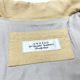 (DESIGNERS) MADE IN JAPAN UNUSED SLEEVE LEATHER PANELED DOUBLE BREASTED COTTON BIKER JACKET