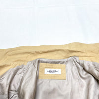 (DESIGNERS) MADE IN JAPAN UNUSED SLEEVE LEATHER PANELED DOUBLE BREASTED COTTON BIKER JACKET