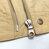 (DESIGNERS) MADE IN JAPAN UNUSED SLEEVE LEATHER PANELED DOUBLE BREASTED COTTON BIKER JACKET