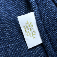 (VINTAGE) MADE IN INDIA GRANPIE LINEN 100% INDIGO DYED STAND UP COLLAR JACKET