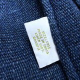 (VINTAGE) MADE IN INDIA GRANPIE LINEN 100% INDIGO DYED STAND UP COLLAR JACKET
