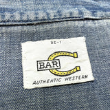 (vintage) 1960'S～ BAR C FULL SNAP BUTTON STYLE SLEEVE CUT OFF DENIM WESTERN SHIRT VEST