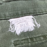 (vintage) 1970 US ARMY COTTON SATIN CUT OFF BALER PANTS SHORTS