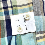 (designers) MADE IN JAPAN Jipijapa LATTICE PATTERN LOOP COLLAR SHORT SLEEVE BUTTON DOWN BOX SHIRT