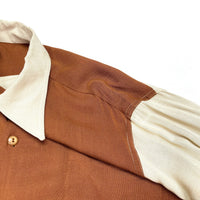 (VINTAGE) 1950'S UNKNOWN BICOLOR DESIGN RAYON BOX SHIRT