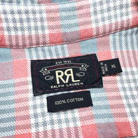 (VINTAGE) 2000'S RRL 1940'S STYLE PLAID PATTERN FLANNEL SHIRT WITH GUSSET