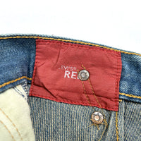 (DESIGNERS) 2000'S～ MADE IN ITALY Levi's RED WARPED COMFORT FIT BLUE RUST PROCESSING 3D CUTTING DENIM PANTS WITH LEATHER BELT