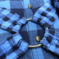 (UNIQUE) 2000'S～ BLUE MOUNTAIN BLOCK CHECKERED REMAKE? LIGHT FLANNEL PARACHUTE SHIRT