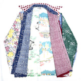 (VINTAGE) 1970'S impact PALID PATTERN BANDANA PATTERN JAPANESE PATTERN FLOWER PATTERN PANELED PATCHWORK SHIRT