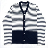 (DESIGNERS) AD2016 COMME des GARCONS HOMME STRIPED COTTON LINEN CARDIGAN