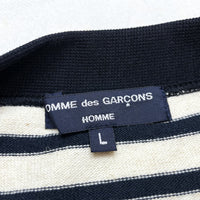 (DESIGNERS) AD2016 COMME des GARCONS HOMME STRIPED COTTON LINEN CARDIGAN