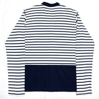 (DESIGNERS) AD2016 COMME des GARCONS HOMME STRIPED COTTON LINEN CARDIGAN