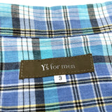 (DESIGNERS) Y's for MEN PLAID PATTERN LOOP COLLAR SHORT SLEEVE BOX SHIRT