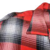(VINTAGE) 1950'S～ TOWNCRAFT SHADOW PLAID RAYON OPEN COLLAR BOX SHIRT AS IS