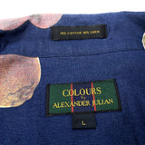 (JAPAN) 1990'S～ COLOURS by ALEXANDER JULIAN FRUIT PATTERN ALL OVER PRINT LOOP COLLAR SHORT SLEEVE BOX SHIRT