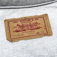 (VINTAGE) 1980'S MADE IN USA Levi's 70506-0257 4 POCKET GRAY DENIM TRUCKER JACKET