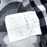 (DESIGNERS) AD2011 BLACK COMME des GARCONS PLAID PATTERN X FLORAL PATTERN PANELED DESIGN SHORT SLEEVE SHIRT