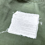 (vintage) 1968 US ARMY JUGLE FATIGUE 4th RIP STOP JACKET WITH NAVY PATCH, SEABEES EMBROIDERY