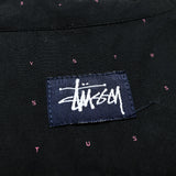 (vintage) 1990'S～ MADE IN USA OLD STUSSY NAVY TAG SMALL LOGO ALL OVER PRINT SHORT SLEEVE SHIRT