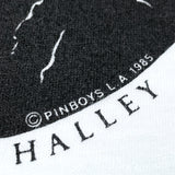 (t-shirt) 1985 MADE IN USA GREAT MAN EDMOND HALLEY PORTRAIT & HALLEY'S COMET PRINT T-SHIRT