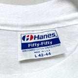(t-shirt) 1985 MADE IN USA GREAT MAN EDMOND HALLEY PORTRAIT & HALLEY'S COMET PRINT T-SHIRT