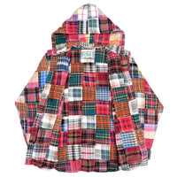 (VINTAGE) 1990'S APORE PATCHWORK HOODED HEAVY FLANNEL SHIRT