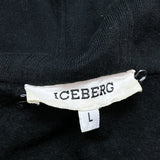 (designers) 1990'S～ MADE IN ITALY ICEBERG LAYERED STYLE ZIP UP HOODIE SWEAT SHIRT WITH HOOD LOGO PATCHED