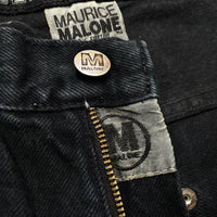 (VINTAGE) 1990'S MAURICE MALONE 5 POCKET BLACK DENIM BAGGY PANTS