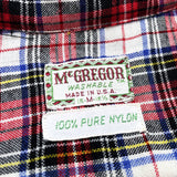 (VINTAGE) 1950'S MADE IN USA McGREGOR PLAID OPEN COLLAR BOX SHIRT
