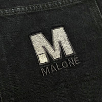 (VINTAGE) 1990'S MAURICE MALONE 5 POCKET BLACK DENIM BAGGY PANTS