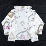 (VINTAGE) 1980'S MADE IN USA VENEZIA WORLD MAP PATTERN ALL OVER PRINT LONG SLEEVE SHIRT