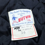 (VINTAGE) 1980'S～ MADE IN USA BUTWIN SLEEVE LEATHER PLAIN VARSITY JACKET