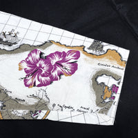 (VINTAGE) 1980'S MADE IN USA VENEZIA WORLD MAP PATTERN ALL OVER PRINT LONG SLEEVE SHIRT