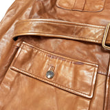 (VINTAGE) 1990'S MADE IN ITALY POLO RALPH LAUREN LAMB LEATHER BELTED JACKET AS IS
