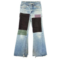 (VINTAGE) 1970'S Levi's 684 CORDUROY PATCHWORK REMAKE DENIM PANTS