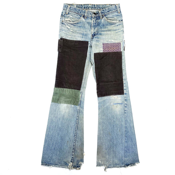 (VINTAGE) 1970'S Levi's 684 CORDUROY PATCHWORK REMAKE DENIM PANTS