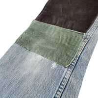 (VINTAGE) 1970'S Levi's 684 CORDUROY PATCHWORK REMAKE DENIM PANTS