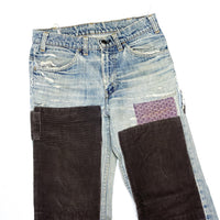 (VINTAGE) 1970'S Levi's 684 CORDUROY PATCHWORK REMAKE DENIM PANTS
