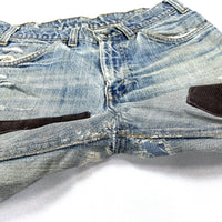 (VINTAGE) 1970'S Levi's 684 CORDUROY PATCHWORK REMAKE DENIM PANTS