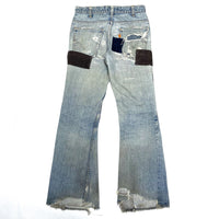 (VINTAGE) 1970'S Levi's 684 CORDUROY PATCHWORK REMAKE DENIM PANTS