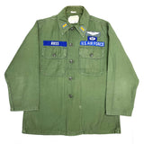 (VINTAGE) 1960'S US AIR FORCE COTTON SATEEN UTILITY SHIRT WITH 6 PATCHES