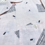 (vintage) 1950'S～ CLADRITE SPORTSWEAR ATOMIC PATTERN RAYON LOOP COLLAR BOX SHIRT